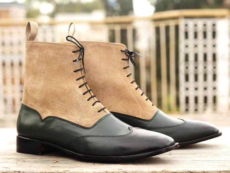 New Handmade Pure Suede Leather Lace-up Ankle Boots For Men