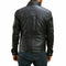 New Men's Genuine Lambskin Leather Biker Jacket, Black Leather button shirt Jacket - theleathersouq