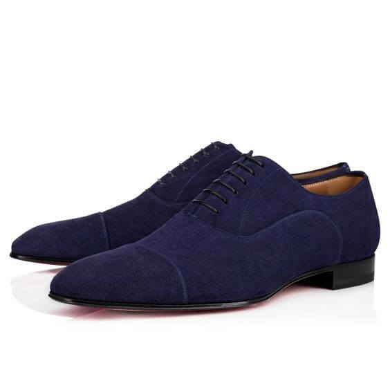 Stylish Handmade Men's Navy Blue Color Suede Shoes, Lace Up Fashion Dress Shoes, Men Lace up Suede Shoes - theleathersouq