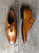 Stylish Men's Handmade tan Color Whole cut Shoes Men leather formal Shoes Men dress shoes - theleathersouq