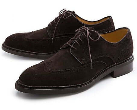 New Men's Handmade Dark Brown Suede Lace Up Wing Tip Plain Toe Derby Fashion shoes - theleathersouq