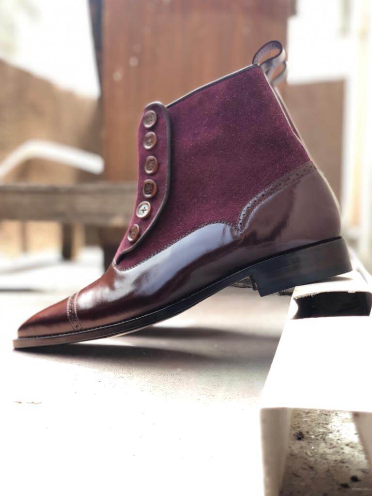 Handmade Men's Purple Leather Chelsea Boots, Men Fashion Ankle Boots, –  theleathersouq