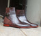 Stylish men's Handmade Leather & Suede Brown Jodhpur Buckle Boots - theleathersouq