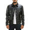 New Men's Genuine Lambskin Leather Biker Jacket, Black Leather button shirt Jacket - theleathersouq