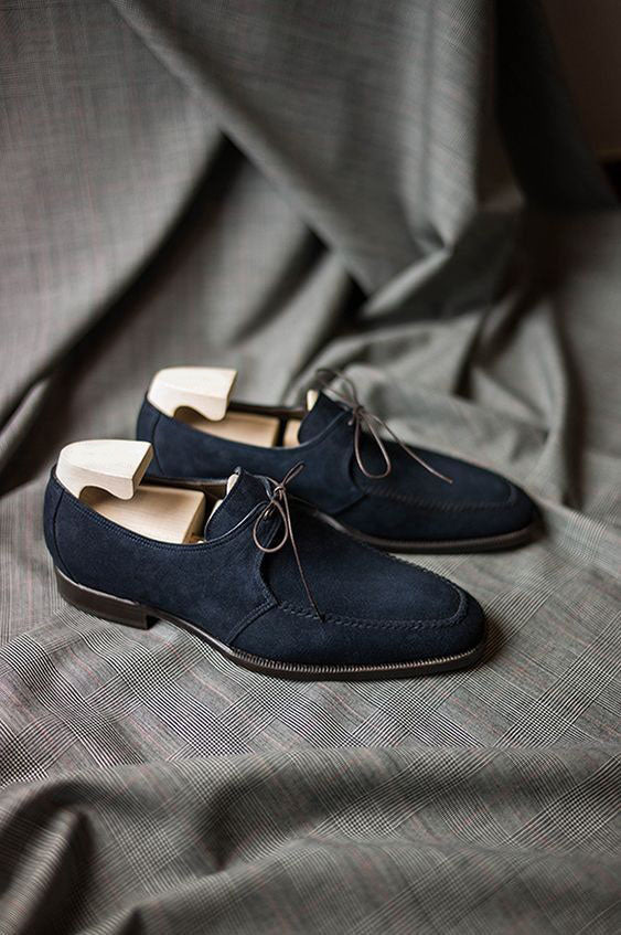 Stylish Blue Suede Loafers