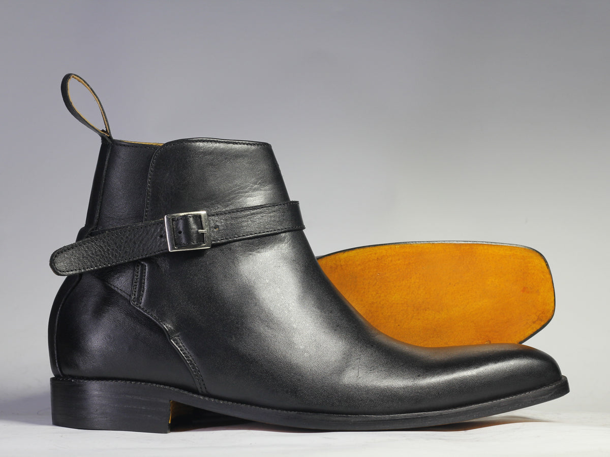 Handmade Men's Jodhpurs Leather Boots, Men Ankle High Leather Buckle D ...
