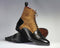 Handmade Men's Ankle High Black Brown Boots, Men Alligator Leather Suede Boots - theleathersouq