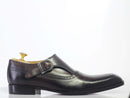 Handmade Men's Black Monk Strap Leather Shoes, Men Leather Dress Formal Shoes - theleathersouq