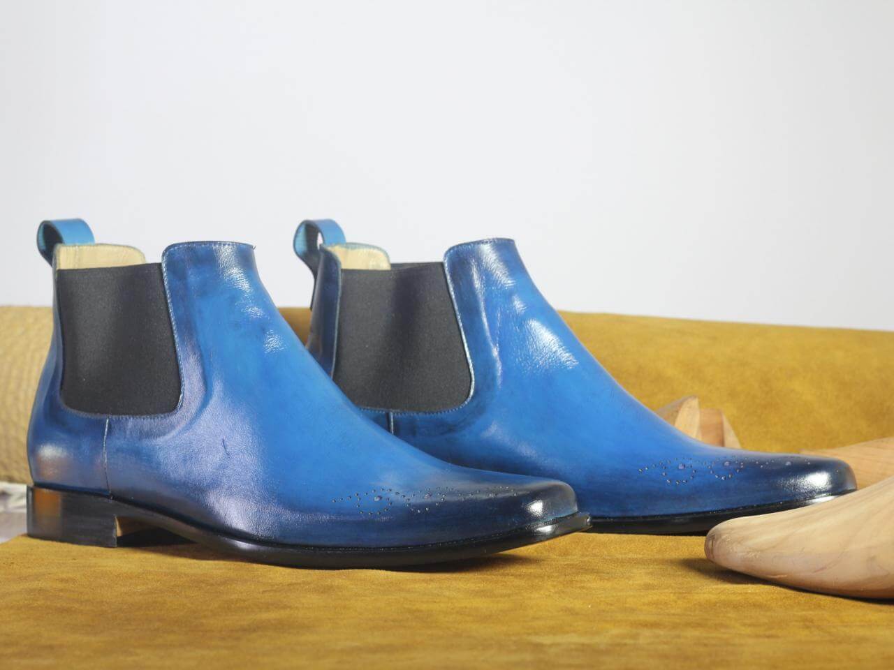 Moma 50mm leather Chelsea boots - Blue