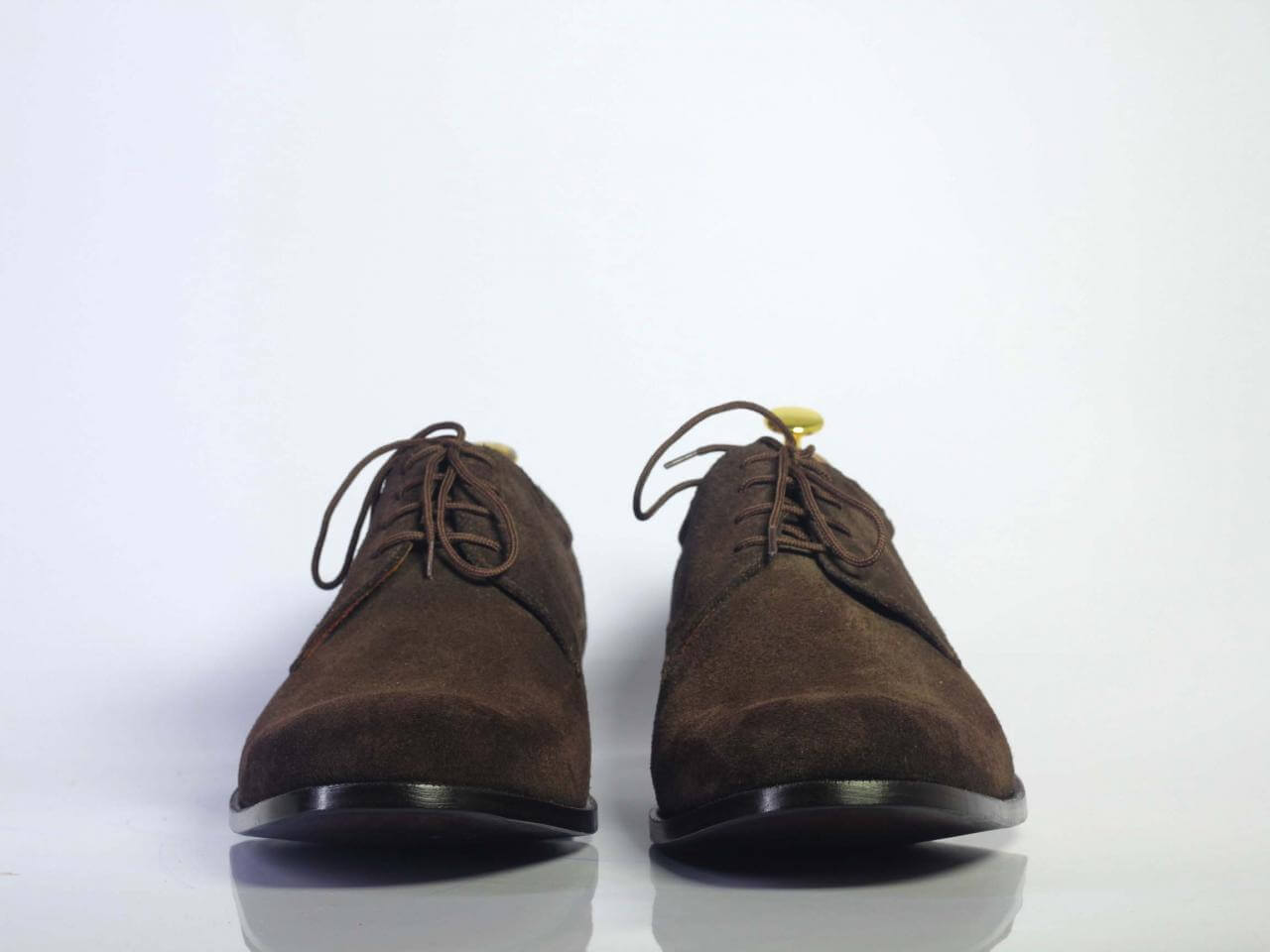 Handmade Men's Chocolate Brown Lace Up Shoes, Men Suede Dress Designer Shoes - theleathersouq