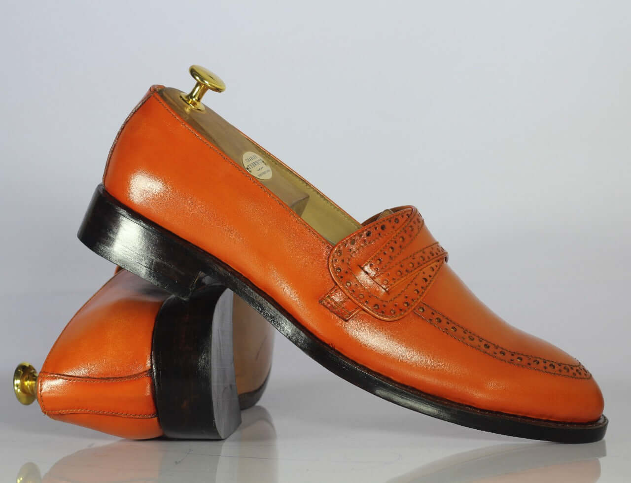 Handmade Men's Tan Shoes, Men Leather Penny Loafers Shoes, Dress Formal Shoes - theleathersouq