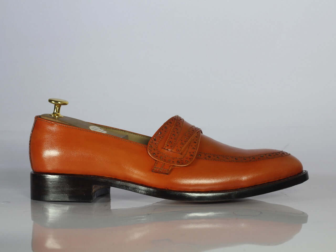 Handmade Men's Tan Shoes, Men Leather Penny Loafers Shoes, Dress Formal Shoes - theleathersouq