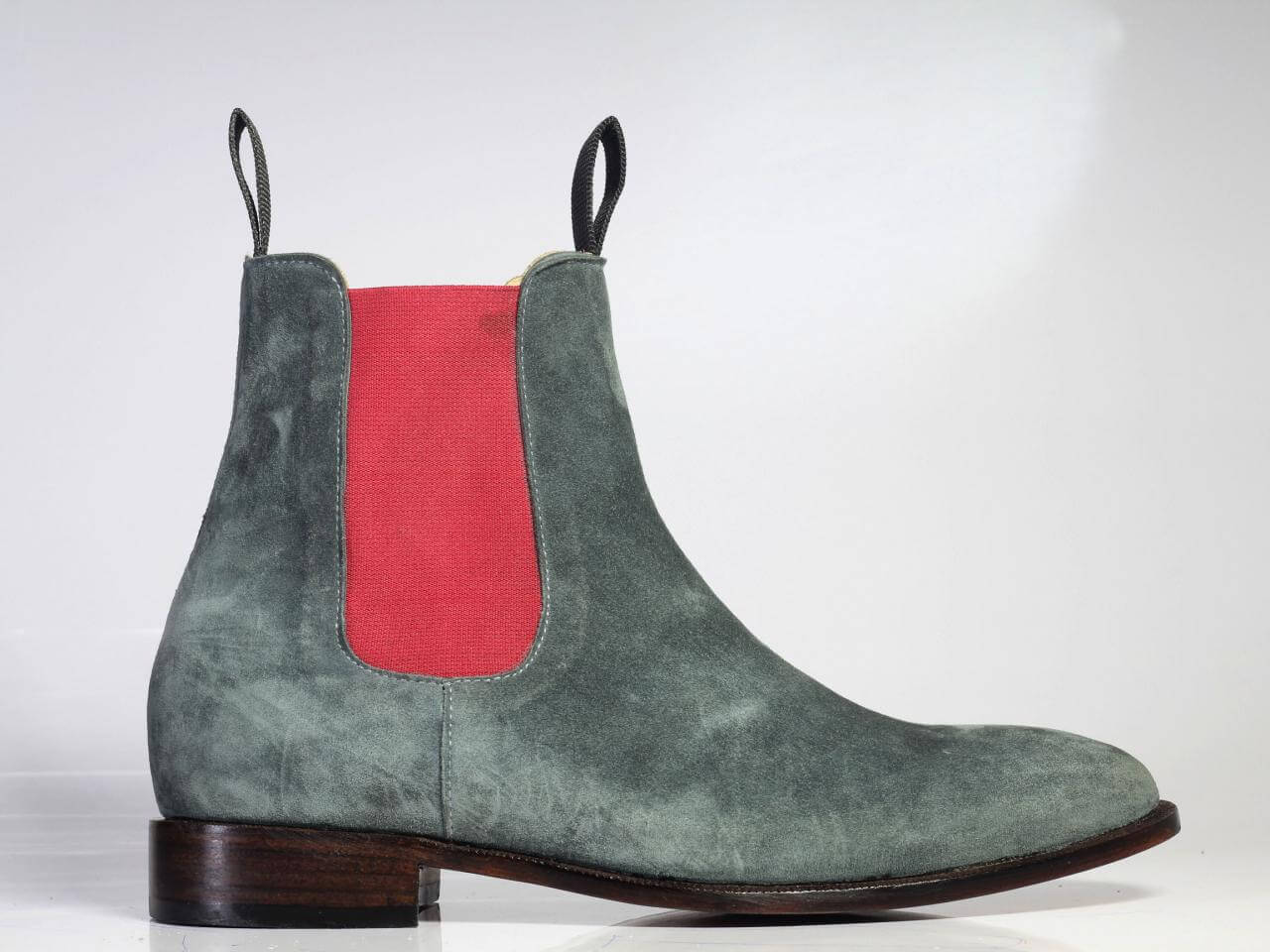 Handmade Men Gray Suede Chelsea Boots, Men Fashion Designer Boots - theleathersouq