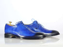 Handmade Men's Blue Shoes, Men Leather Lace Up Dress Shoes - theleathersouq