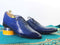 Handmade Men Blue Leather Pointed Toe Shoes, Men Dress Formal Designer Shoes - theleathersouq