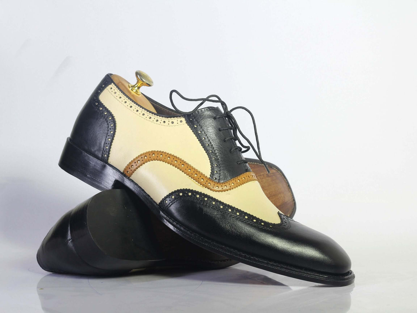 Handmade Men Multi-color Leather Wing Tip Dress Shoes, Men Formal Designer Shoes - theleathersouq