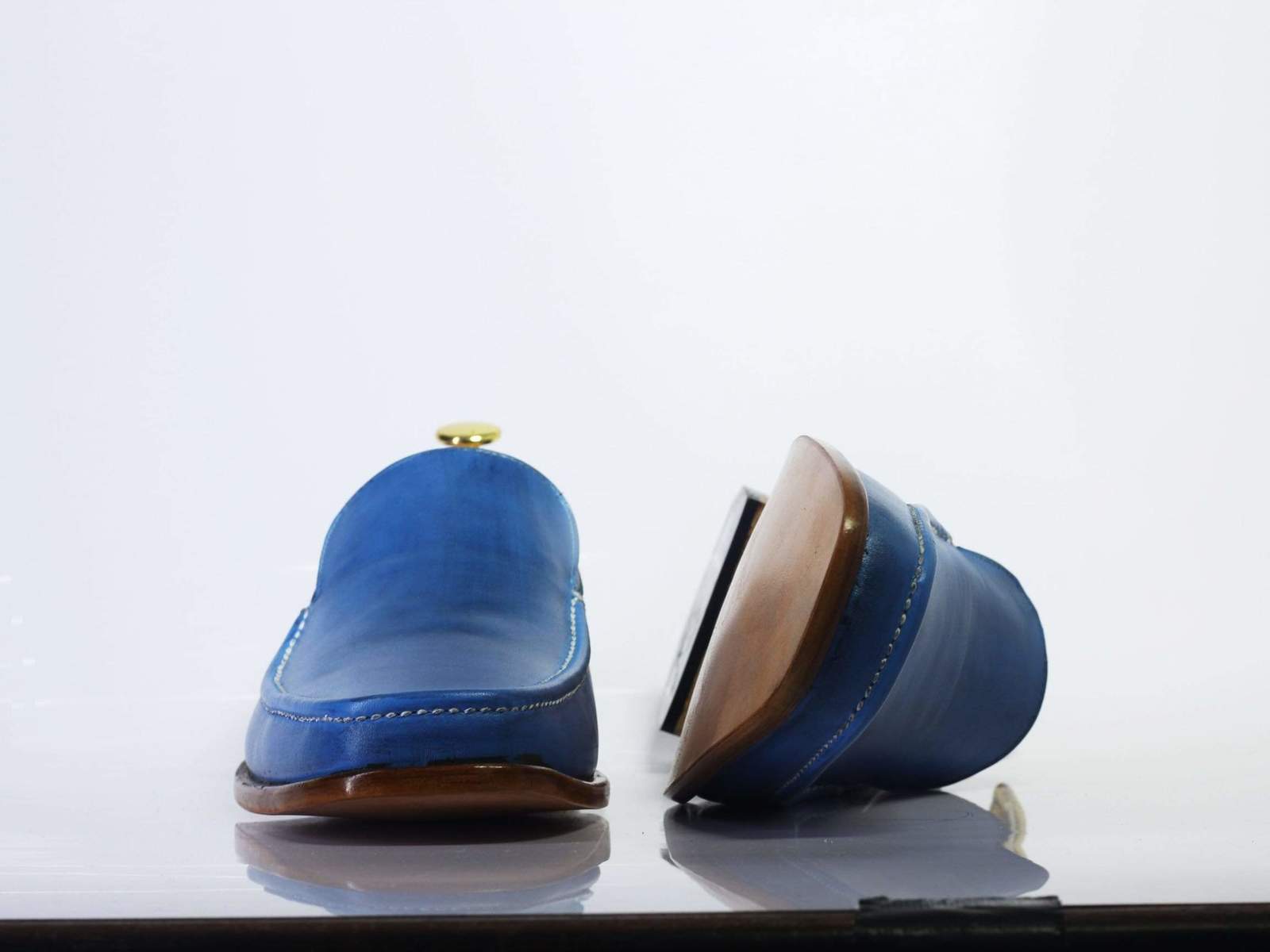 Awesome Handmade Men's Blue Velvet Embroidered Loafer Shoes, Men Desig –  theleathersouq