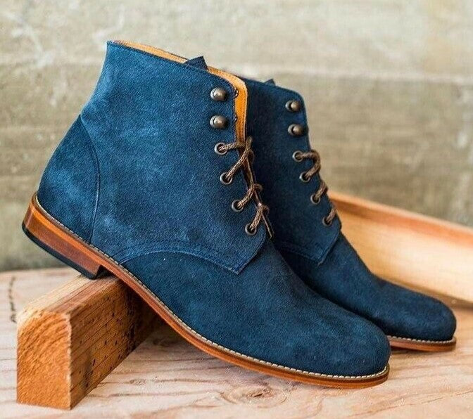Handmade Men Navy Blue Split Toe shoes, Best Leather Shoes for Men