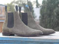 New Handmade Men's brown Suede Chelsea Boots, Men Suede Ankle Boots, Men Designer Boots - theleathersouq