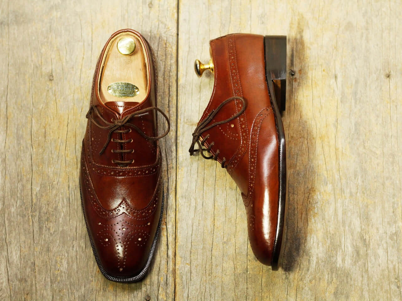 Men's Handmade Brown Wing Tip Brogue Leather Lace Up Shoes, Men Designer Dress Formal  Shoes - theleathersouq