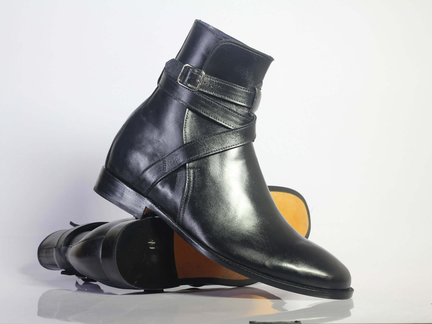 New Handmade Men's Black Leather Jodhpur Boots, Men Ankle Boots, Men Designer Boots - theleathersouq