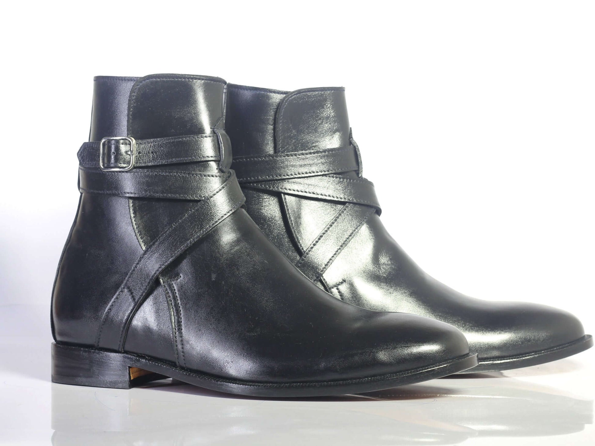 New Handmade Men's Black Leather Jodhpur Boots, Men Ankle Boots, Men Designer Boots - theleathersouq