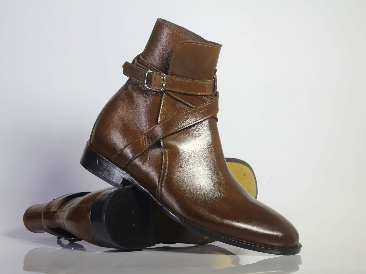 New Handmade Men's Brown Leather Jodhpur Boots, Men Ankle Boots, Men Designer Boots - theleathersouq