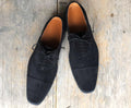 Handmade Men's Gray Cap Toe Suede Lace Up Shoes, Men Designer Dress Formal Shoes - theleathersouq