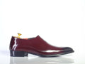 Handmade Men's Burgundy Chelsea Style Leather Slip On Shoes, Men Designer Dress Formal Shoes - theleathersouq