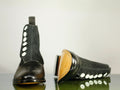 Handmade Men's Black Leather Suede Dress Button Boots, Men Ankle Boots, Men Designer Fashion Boots - theleathersouq