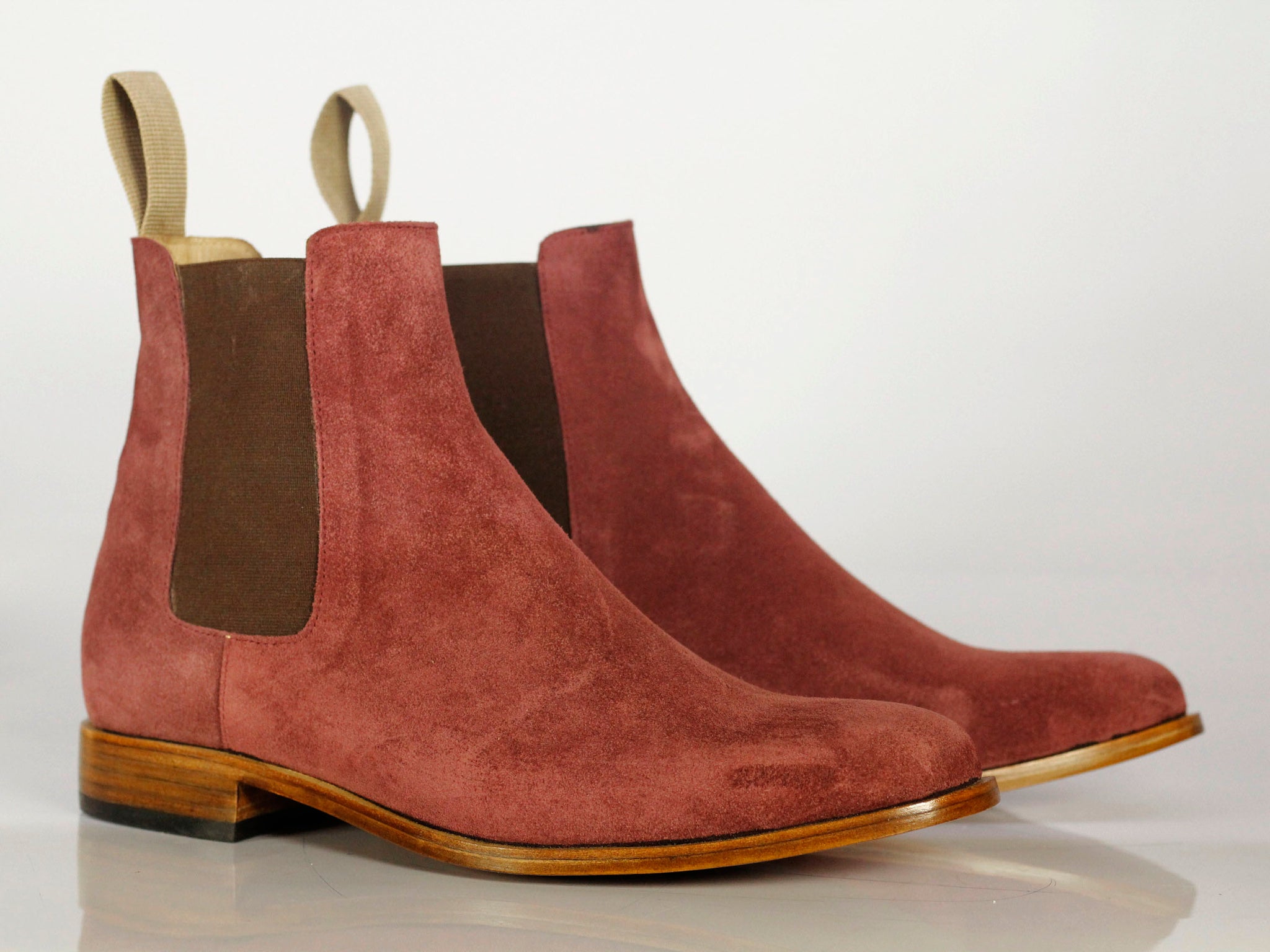 Men's Red Suede Chelsea Boot 12 / Red