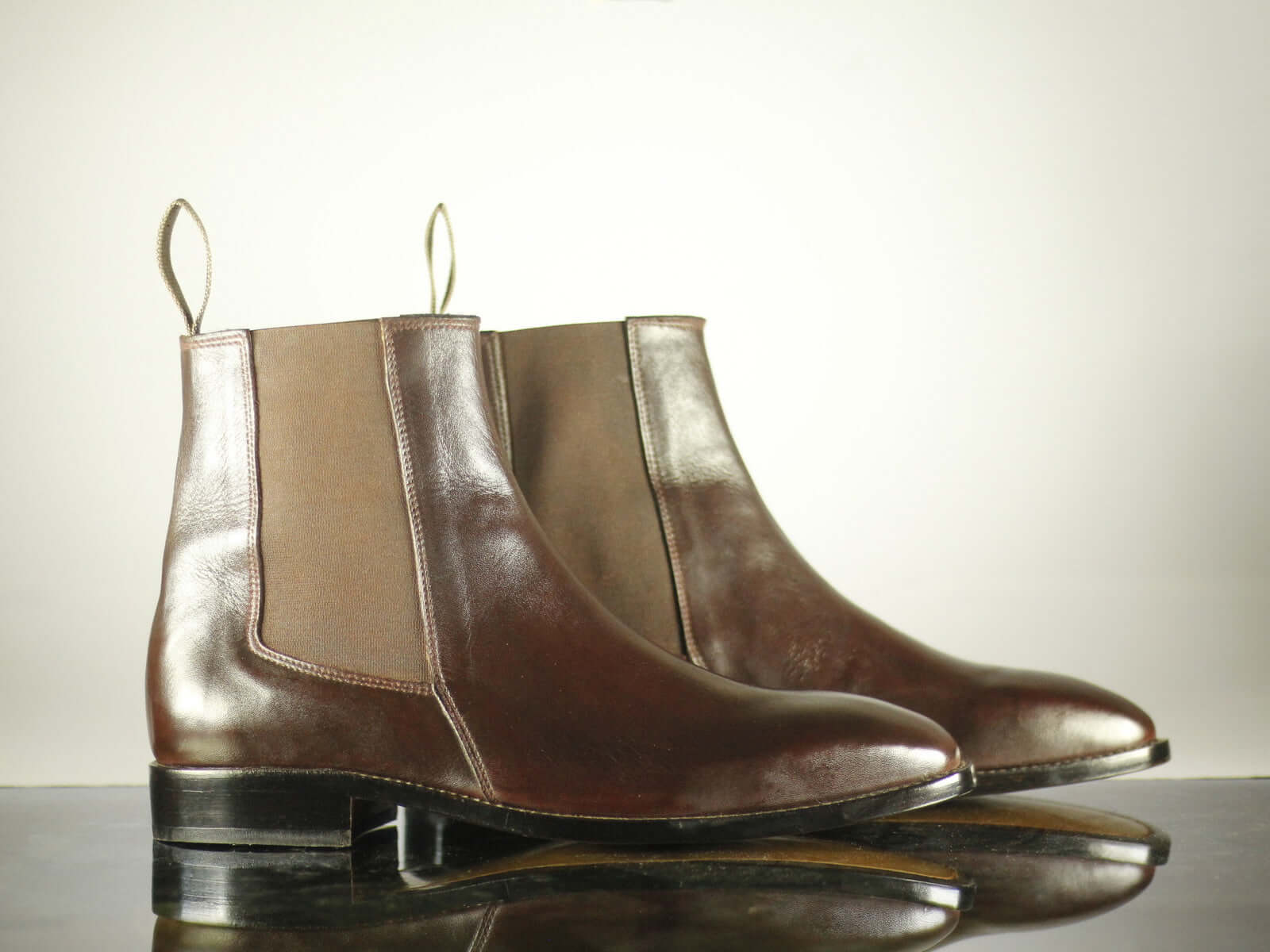 Handmade Men's Brown Leather Chelsea Boots, Men Ankle Boots, Men Designer Fashion Boots - theleathersouq