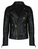 New Men's biker leather jacket, Mens fashion black motorcycle leather jackets - theleathersouq