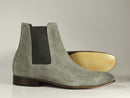 New Men's Handmade Gray Suede Chelsea Boots, Men Ankle Boots, Men Designer Boots - theleathersouq