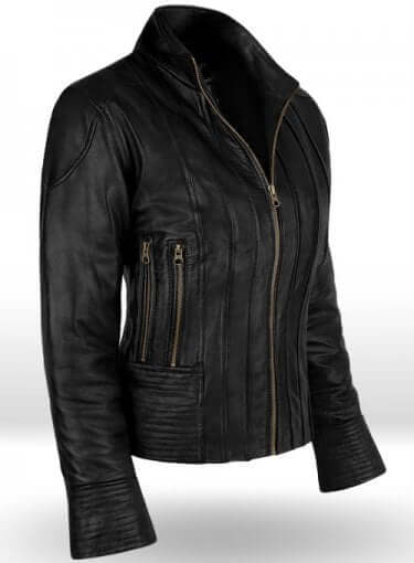 Stylish Fashion Leather Black Jacket For Ladies - theleathersouq