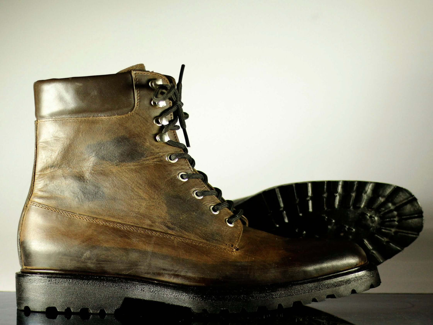 Handmade Men's Brown Leather Lace Up Boots, Men Ankle Boots, Men Designer Boots - theleathersouq