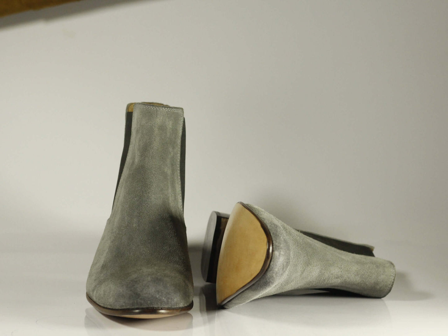 Handmade Men's Gray Suede Chelsea Boots, Men Fashion Ankle Boots, Men Designer Boots