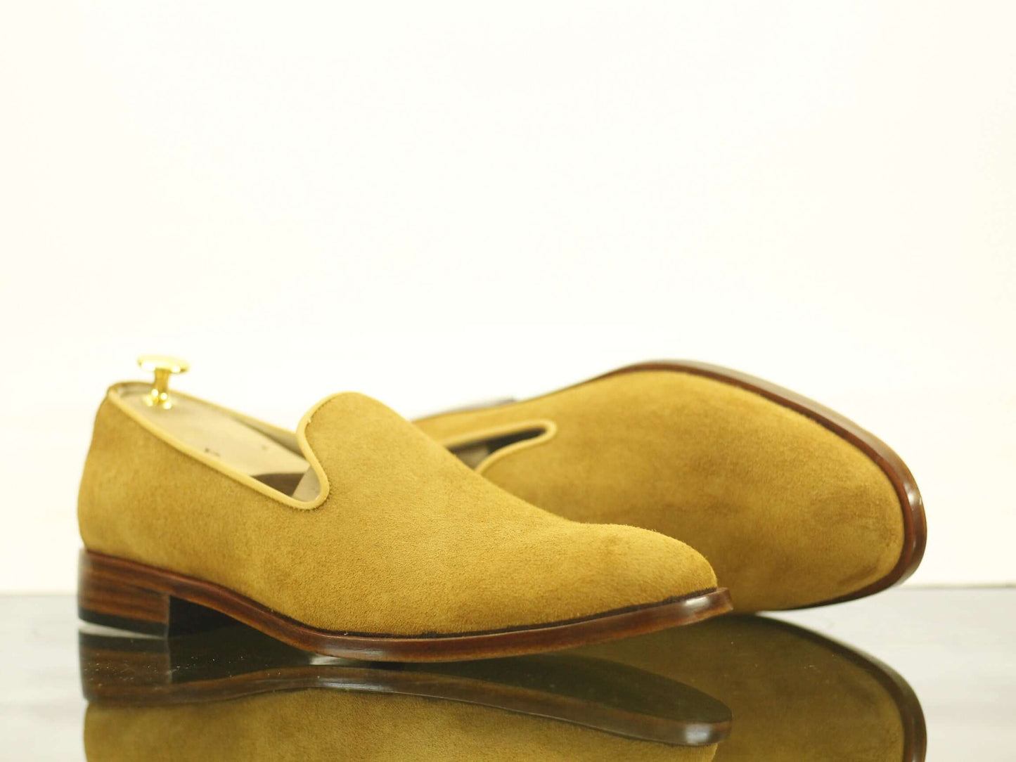 Men's Handmade Tan Suede Loafers, Men Designer Formal Dress Luxury Shoes