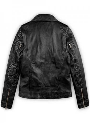 Latest Biker Style Celebrity Leather Jacket For Women, Black Leather Ladies Jacket - theleathersouq