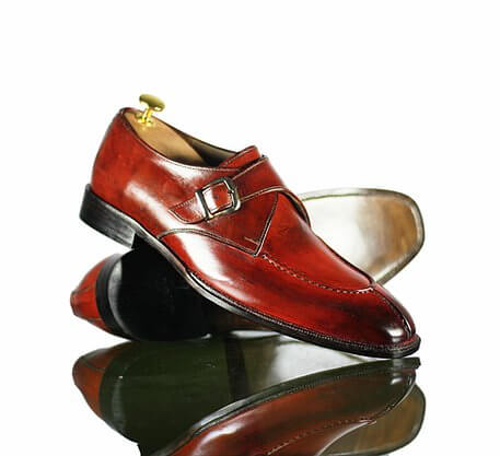 Handmade Men's Burgundy Leather Split Toe Monk Strap Shoes, Men Dress Fashion Driving Shoes