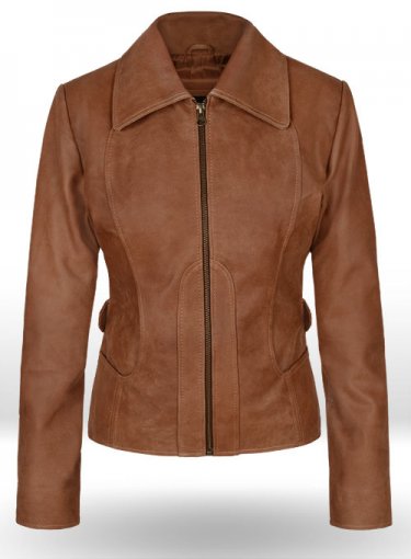 New Stylish Celebrity Leather Brown Jacket For Women, Ladies Leather  Jacket - theleathersouq