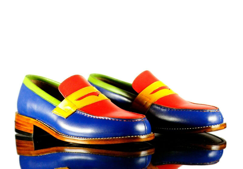 Handmade Men's Multicolor Leather Slipper Party Loafer Shoes, Men Dress Moccasin Shoes