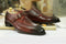 Handmade Men's Burgundy Leather Split Toe Shoes, Men Monk Strap Designer Dress Shoes