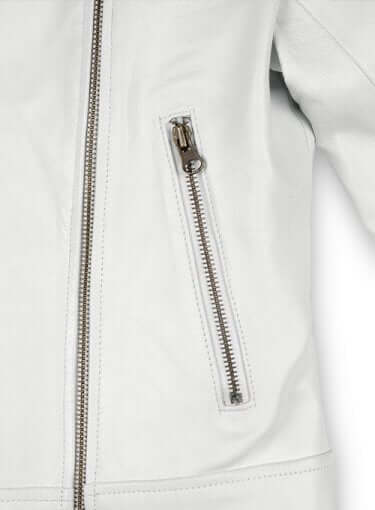 New Stylish Celebrity Leather White Jacket For Women, Ladies' Leather Jacket - theleathersouq