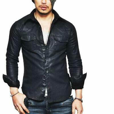 New Men's Real Lambskin Genuine Leather Shirt, Stylish Biker Shirt for men - theleathersouq