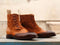 Stylish Handmade Men's Multi Shade Brown Leather Suede Wing Tip Brogue Button Boots, Men Ankle Boots, Men Fashion Boots