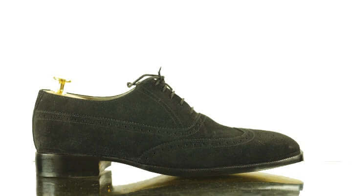 Awesome Handmade Men's Green Suede Wing Tip Brogue Shoes, Men Dress Formal Lace Up Shoes