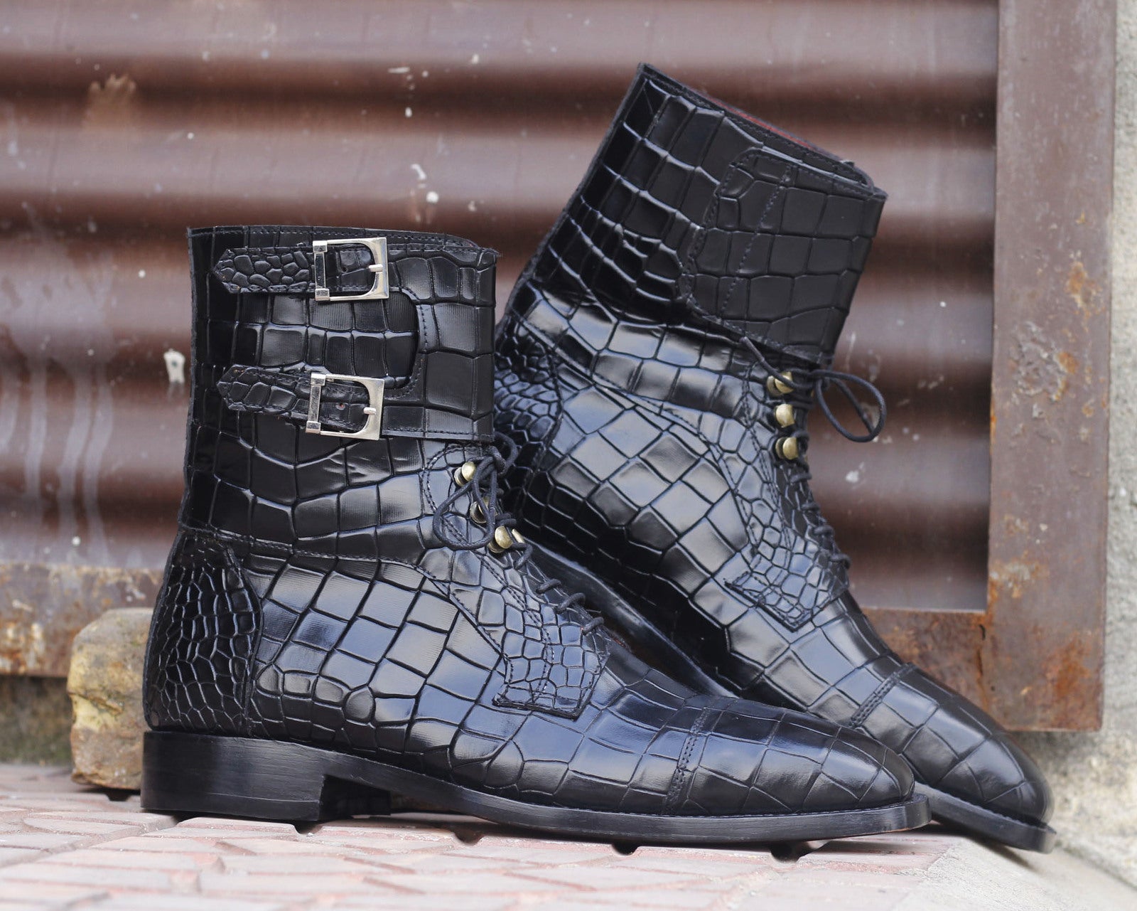 Alligator Chelsea Boots, Black Crocodile Chelsea Boot, Handmade Leather  Boots