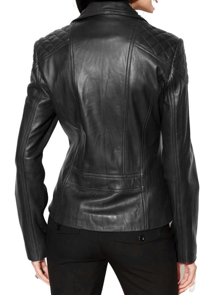 New Stylish Brand New Women's Fashion Motorcycle Cow Leather Slim fit Jacket - theleathersouq