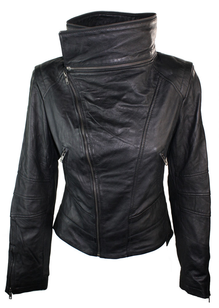 Stylish Brand New Women's Fashion Motorcycle Cow Leather Slim fit Jacket - theleathersouq